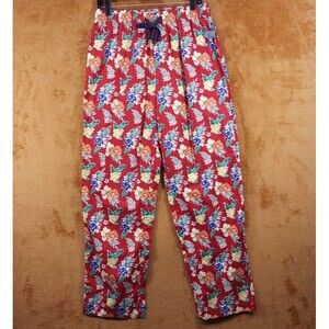 CLUB ROOM Pajama Pants Mens Medium Red Floral Pull On Drawstring Comfort Lounge